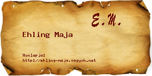 Ehling Maja névjegykártya